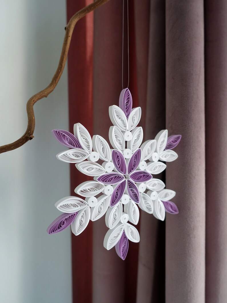 3 Quilled Snowflakes, Paper Snowflake, Quilled Ornament, Snowflake ...