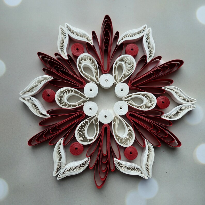 Quilled Snowflake, Paper Snowflake, Quilled Ornament, Snowflake ...