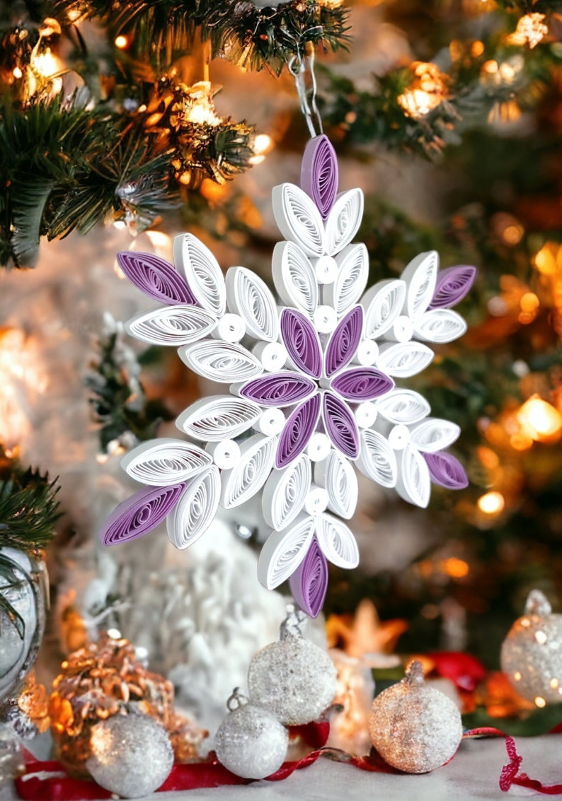 Quilled Snowflake, Paper Snowflake, Quilled Ornament, Snowflake ...