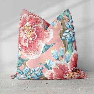 Exclusive Floral Pink Thibaut Inspired Pillow Throw Cover