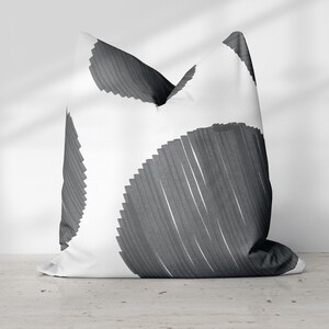 Zwart-wit zwarte grote stippen aquarel kussenworp