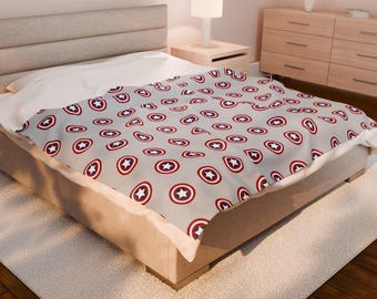 Essentiel pour une soirée cinéma super-héros : couverture en peluche Captain America pour chambre de garçon