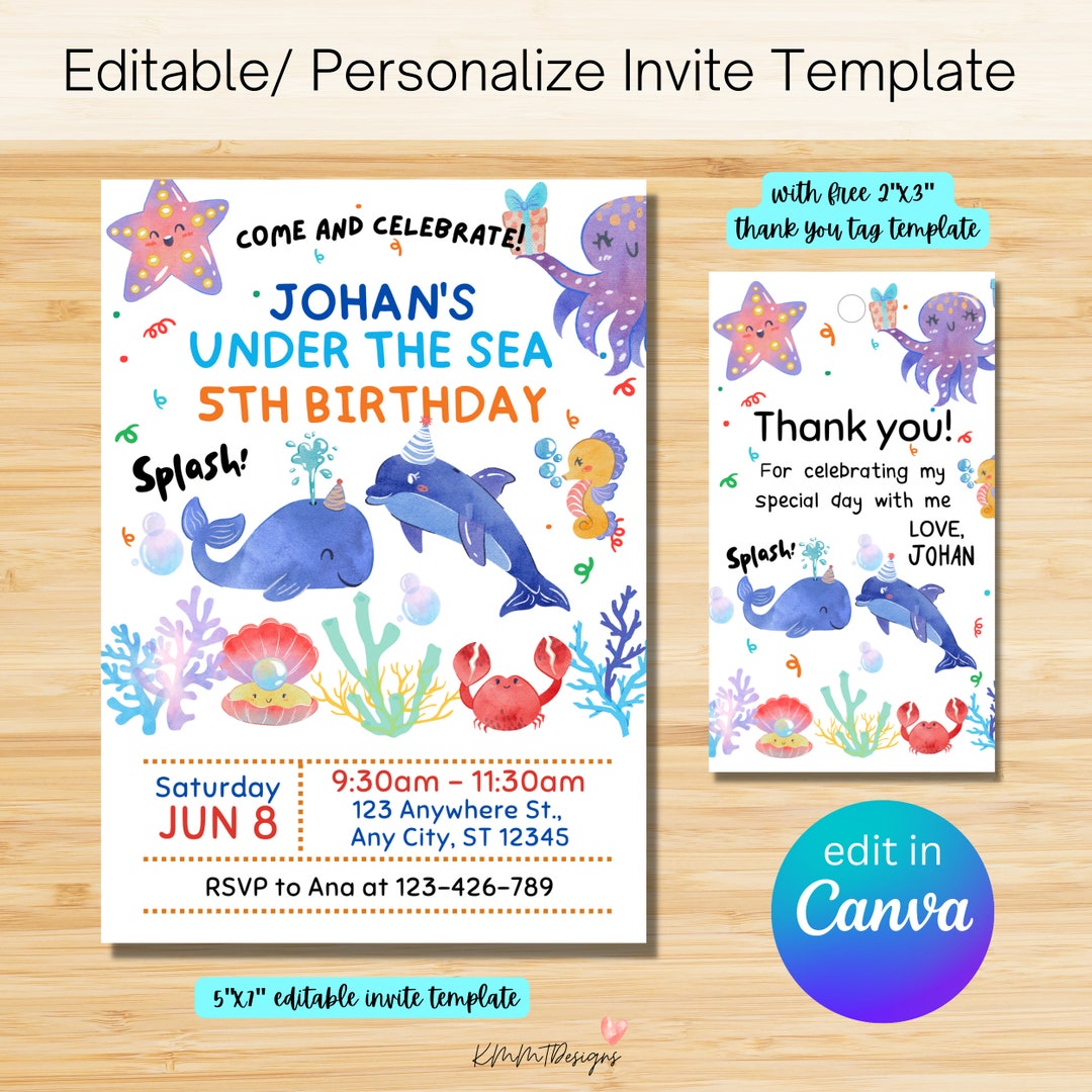 Kids Birthday Invite Template Printable Birthday Invitation - Etsy