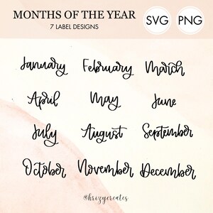 Months of the Year SVG Bundle: Label Designs (SVG & PNG) - Etsy Canada
