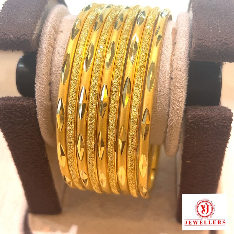 22K GOLD BANGLE SET Etsy