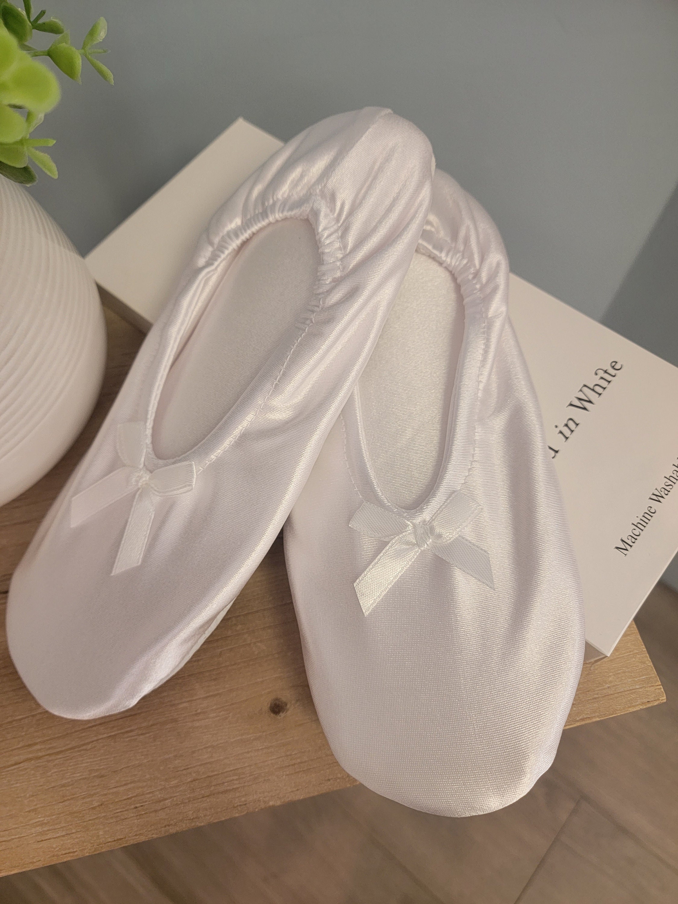 Satin bed slippers hot sale