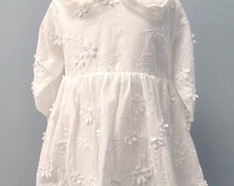 Baby Mädchen Kleid mit Blumenstickerei 6/9 Monate