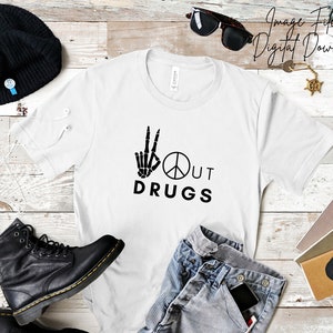 Peace out drugs svg, drugsvrije svg, zeg nee tegen drugs svg, herstel svg, vredesteken drugs svg, verslavingsbewustzijn svg