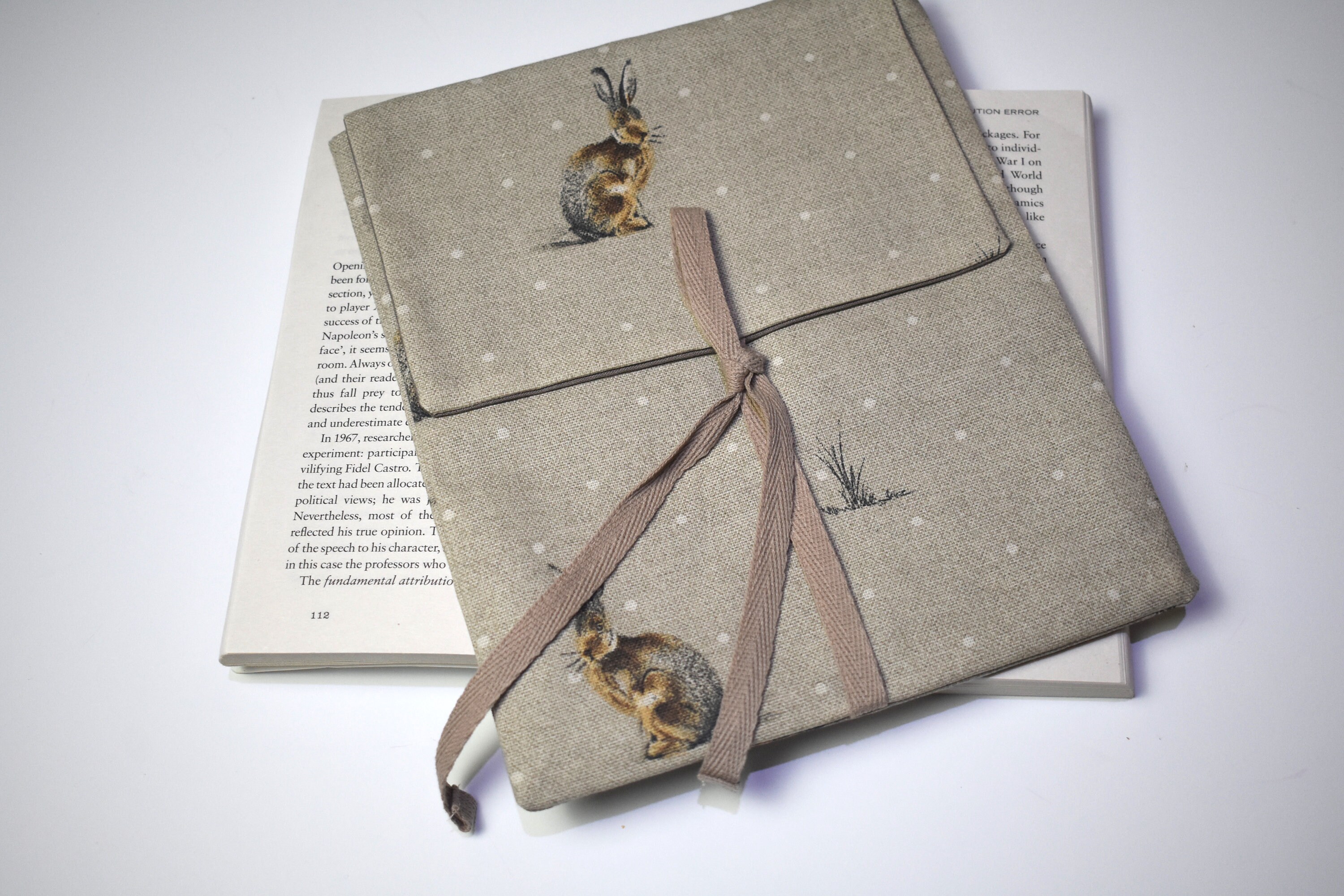 Rabbit Book Sleeve, Cotton Book Cover, Bookish Gift - Etsy UK