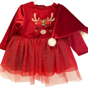 Baby Girl Christmas Dress , My First Christmas Velvet Dress, Baby Girl Dress, Red Baby Dress, Baby Girl Christmas Gift, Baby Gift, Baby Tutu