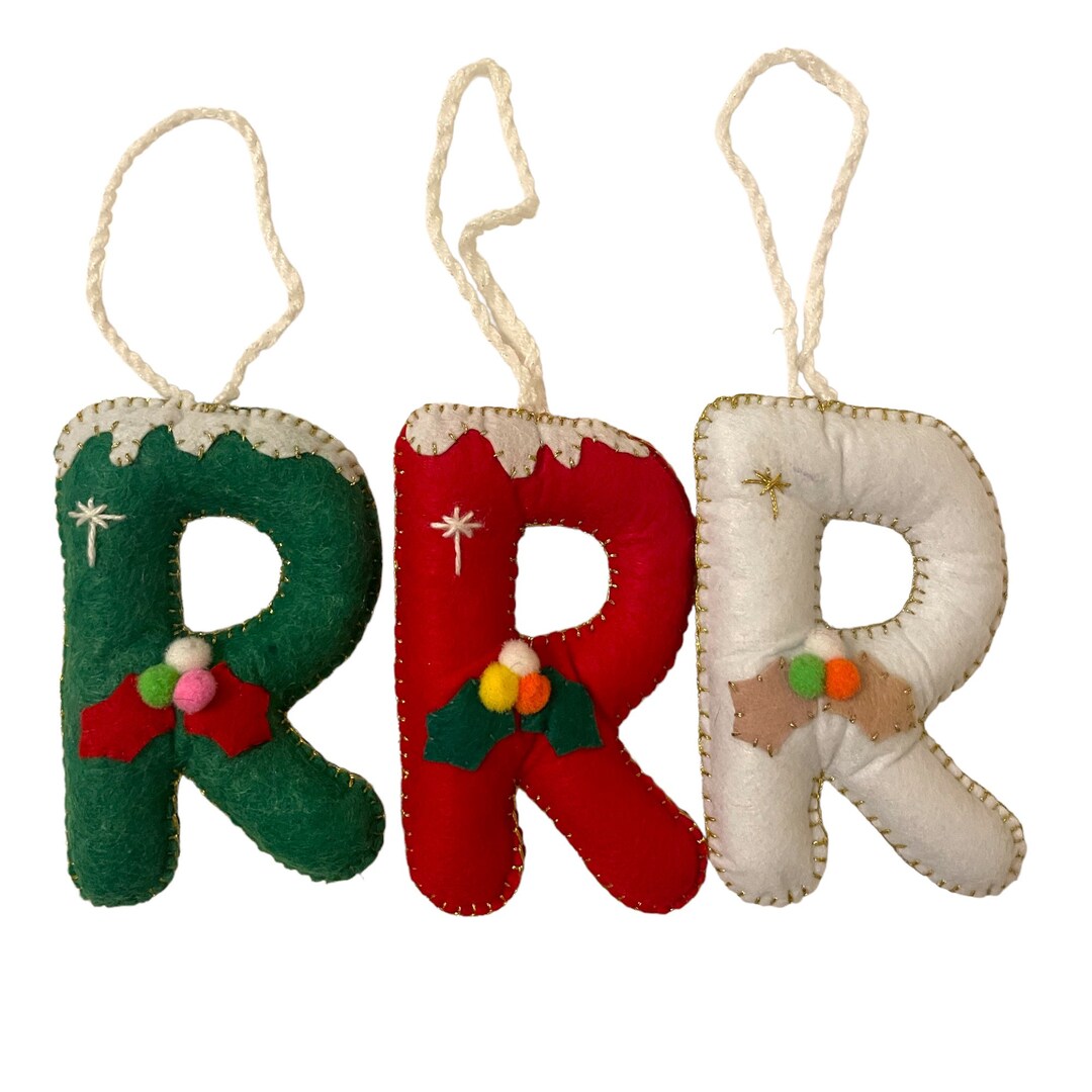 Felt Letter R Christmas Ornament: Personalized Initial Decoration - Etsy