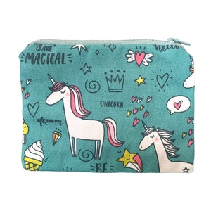 Monedero, monedero de tela, regalo de Navidad, billetera de tela, monedero para niños, monedero para tarjetas Activo, bolsa pequeña, unicornio, bolso de algodón, cremallera pequeña