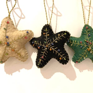 Scandi Christmas Ornament , Star ornament , Star Christmas Decoration , Felt stars, Christmas Tree Decor, Scandi decoration,minimal ornament