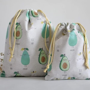 Avocado Laundry bag , wash bag, clothes bag, toiletry, kids pouch , travel pouch, bag organiser, storage bag , Christmas gift, shoes bag