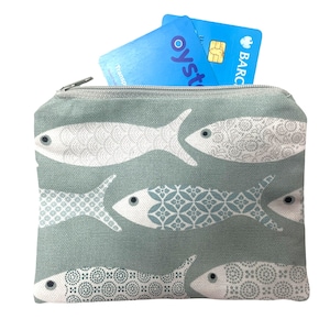 Monedero, monedero de tela, monedero de monedas, cartera de tela, monedero para niños, monedero para tarjetas, bolsita pequeña, monedero de algodón, monedero para niños, estampado de peces