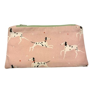 Dalmatian pencil case , fabric pencil case, pencil pouch , cosmetic brush case, artist gift, cute fabric pouch , makeup bag , christmas gift