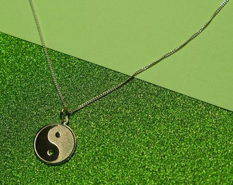 RAINBOW METAL DRAGON CHOKER Asian Chinese 90's yin yang retro collar necklace 6I 