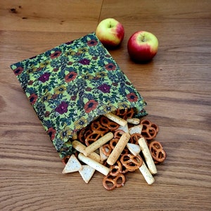 Beeswax snack bag, snack bag, lunch bag, sustainable, handmade, zero waste, packaging, storage