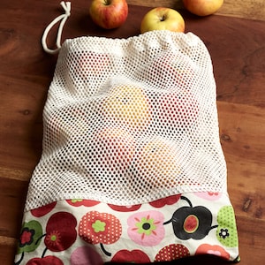 Filet à fruits et légumes grand format, sac à légumes, filet à légumes, durable, cousu à la main