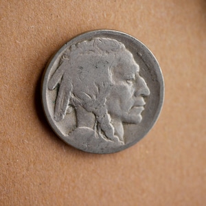 Buffalo Nickel Lapel Pin: Genuine Coin Brooch, Native American Heritage