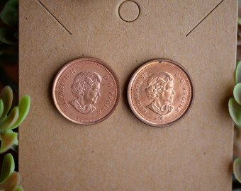 Queen Elizabeth Canadian Coin Earrings: Royal Family Penny Gifts