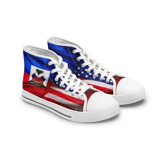 états Unis Site Chaussure Americain Baskets Montantes Avec Drapeau