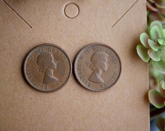 Queen Elizabeth Canadian Coin Earrings: Royal Family Penny Gifts