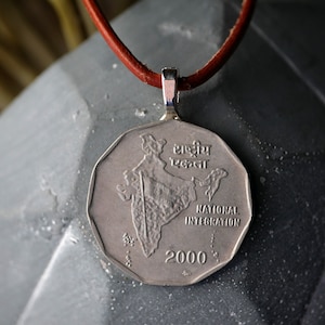 Indien Karte Münze Halskette, indischer Schmuck, indische Halsketten, Karte Anhänger, Auslandsmünze Schmuck, Karte von Indien, Halskette, Indien Geschenke