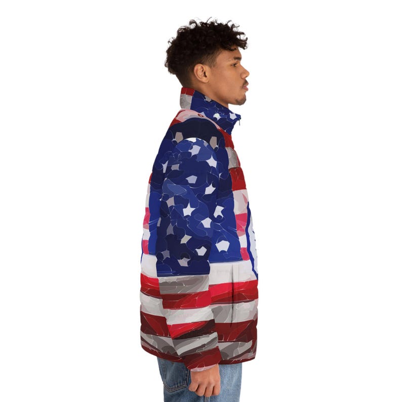 Mens Puffer Jacket USA and India Flag Design Patriotic Gift - Etsy