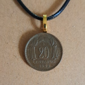 Latin America Chile Coin Necklace Made with Genuine Chilean Foreign Coin South American Gifts Jewelry for Mom Wife from Chile Latino Gifts