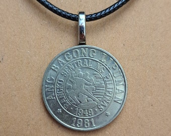 Filipino Coin Necklace: Genuine Foreign Coin, 20" Cord
