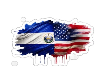 アメリカとエルサルバドルの国旗の愛国的なキスカットステッカーは、アメリカとエルサルバドルの伝統を祝福します