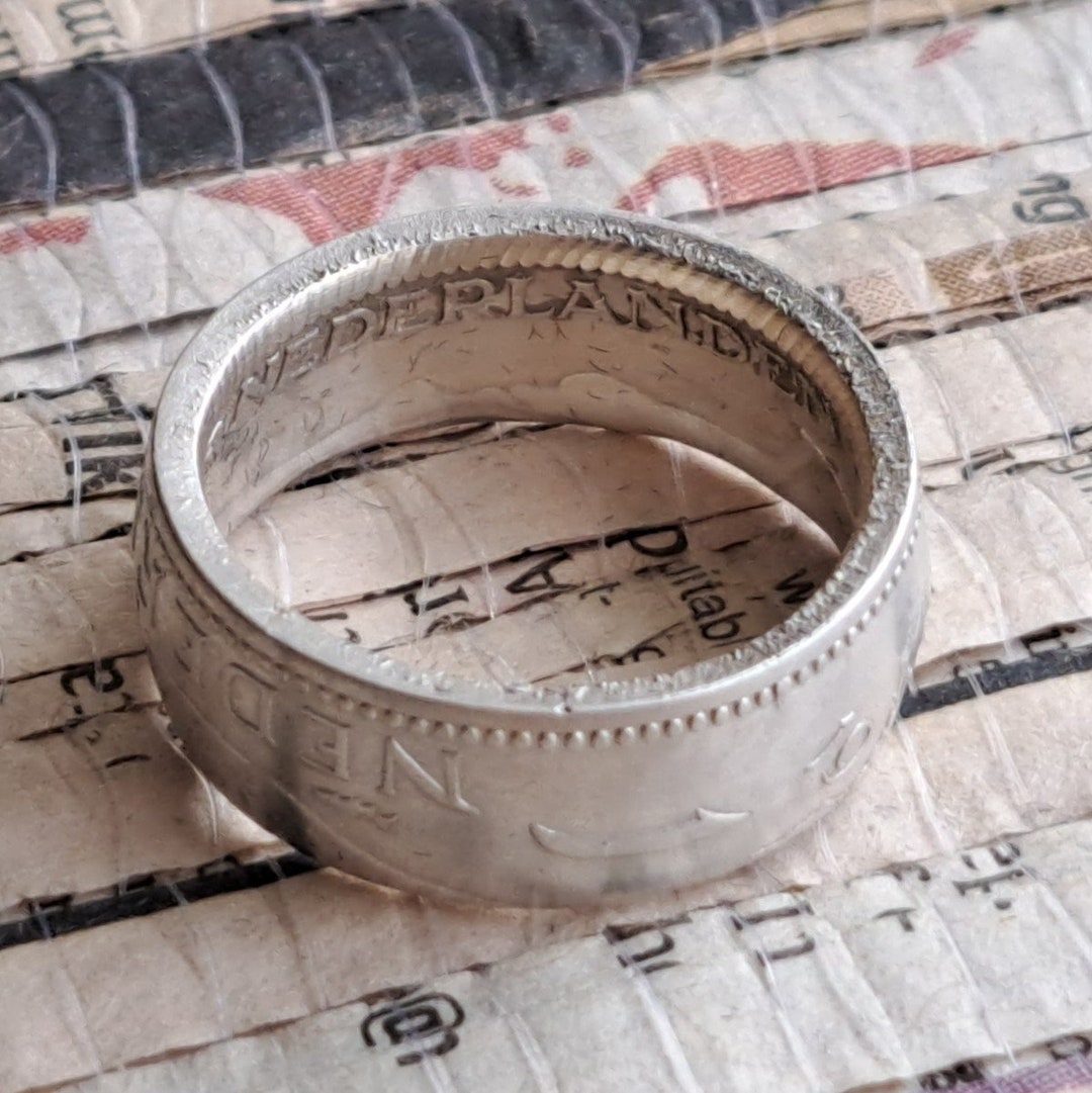 Vintage Dutch Coin Ring: Genuine Silver Netherlands Crown - Etsy