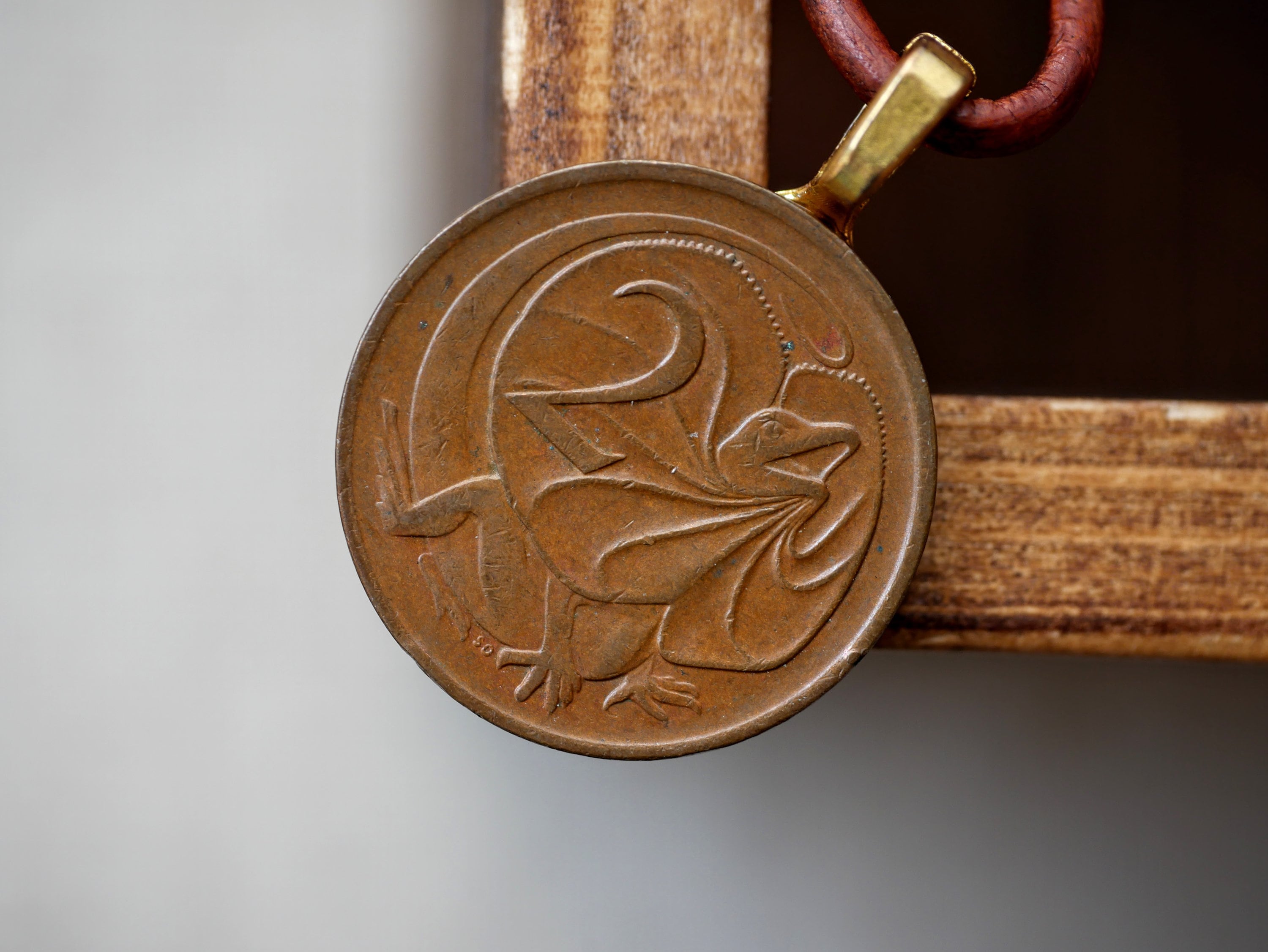 エリマキトカゲのコインネックレス：オーストラリアの野生動物ジュエリー - Etsy 日本