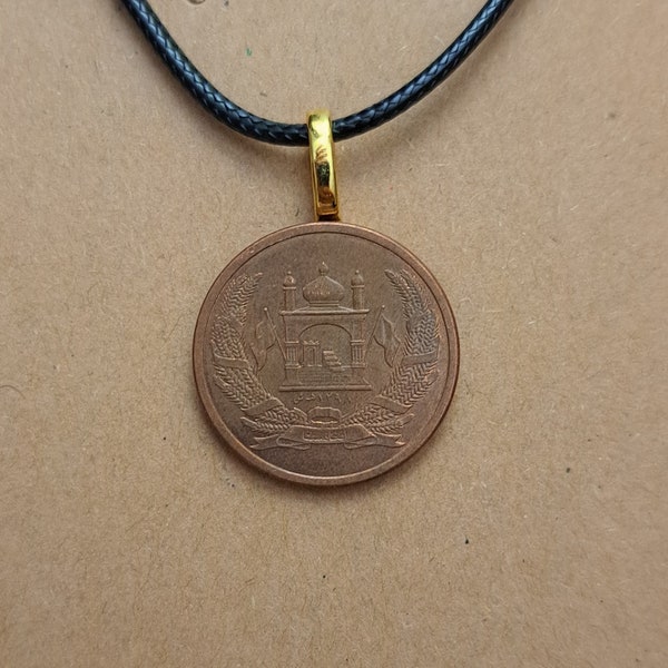 Afghanistan Coin Necklace Made with Genuine Afghani Foreign Coin Jewlery Gift From the Middle East Middle Eastern Necklace Penny Jewelry