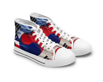 USA Korea Flag High Top Sneakers: Women's Casual Shoes