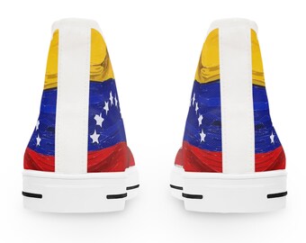 Zapatillas altas con la bandera de Venezuela y Estados Unidos