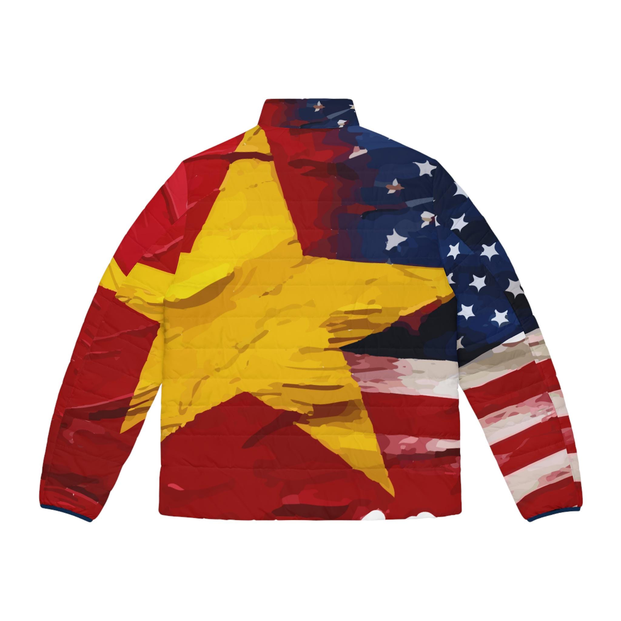 USA & Vietnam Flags Puffer Jacket: Bold Patriotic Design - Etsy