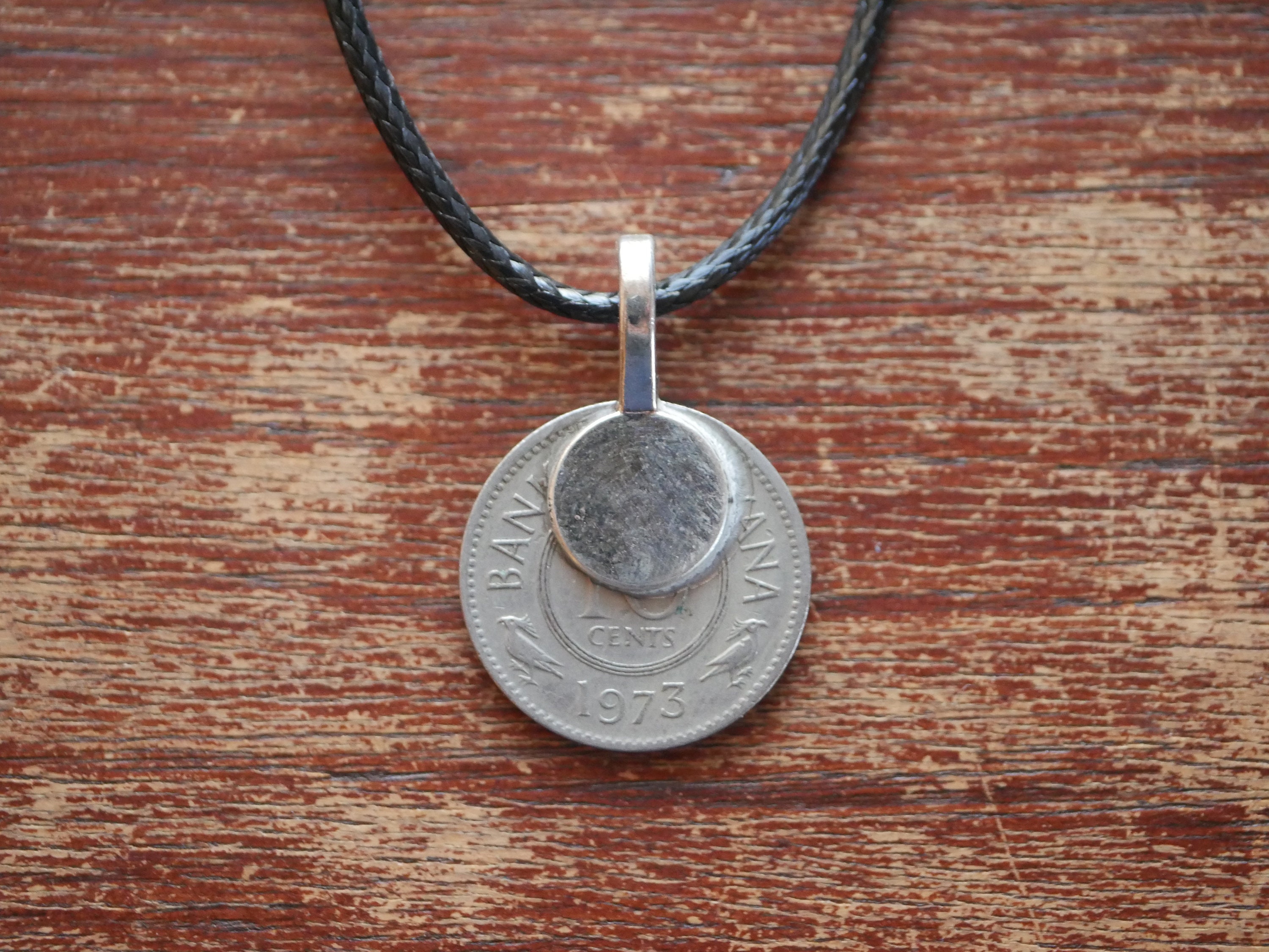 Latin American Guyana Coin Necklace, Lion and Shield