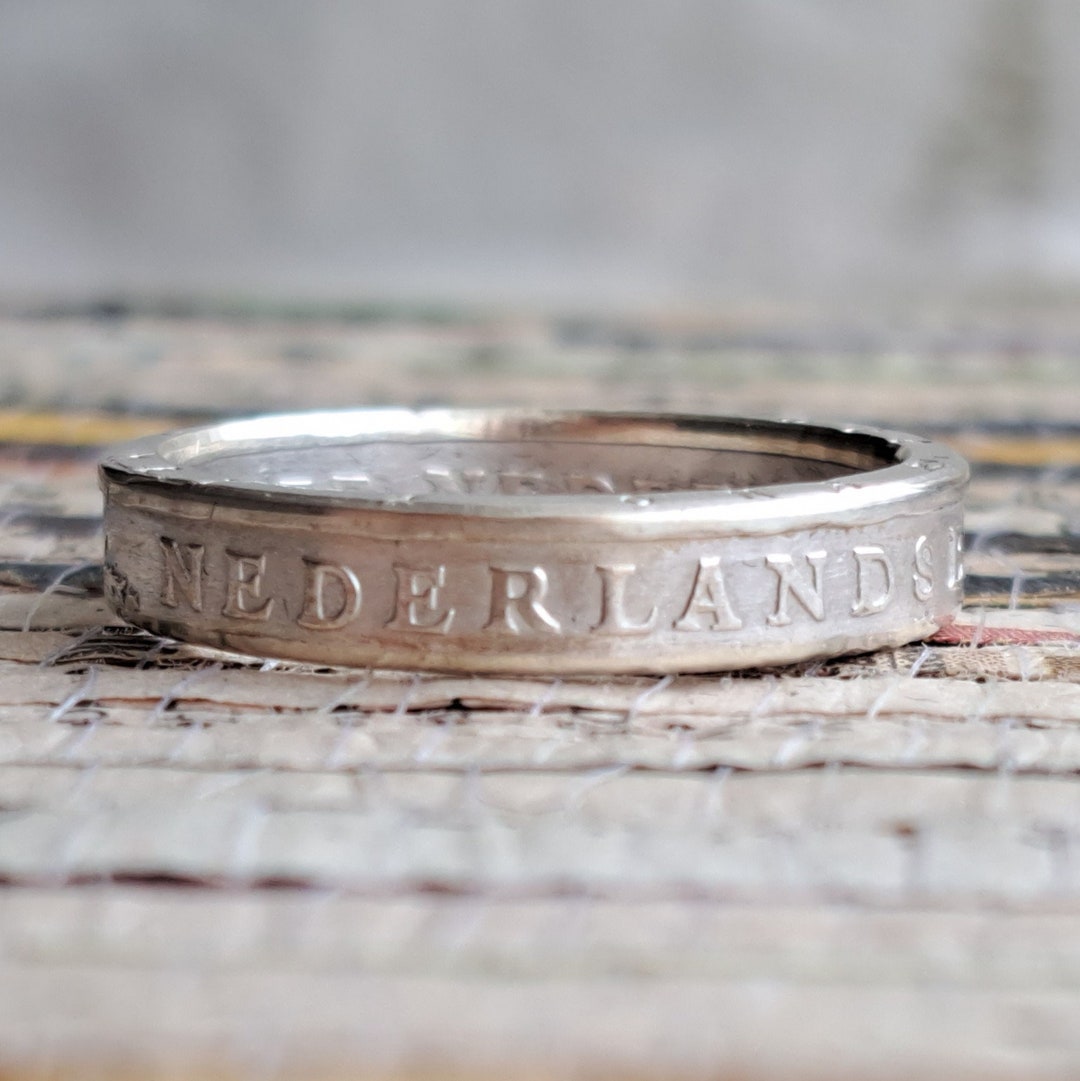 Vintage Netherlands Antilles Silver Coin Ring - Dutch Wedding Band - Etsy