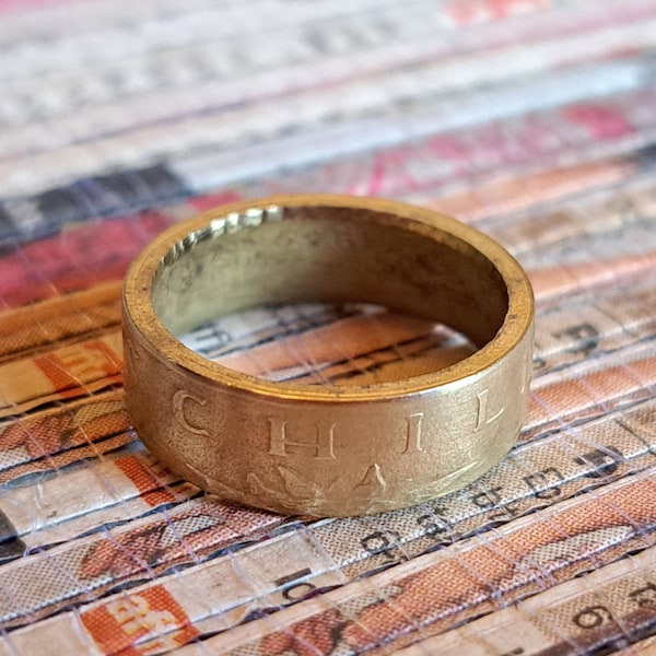 Austria Eidelweiss Coin Ring Made with Genuine Austrian Foreign Coin, Jewelry from Europe Engagement Wedding Band Floral Garden Anniversary