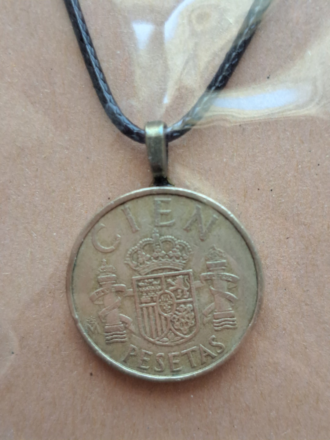 Spain- Silver Cut Coin Pendant with Hispania main image 0