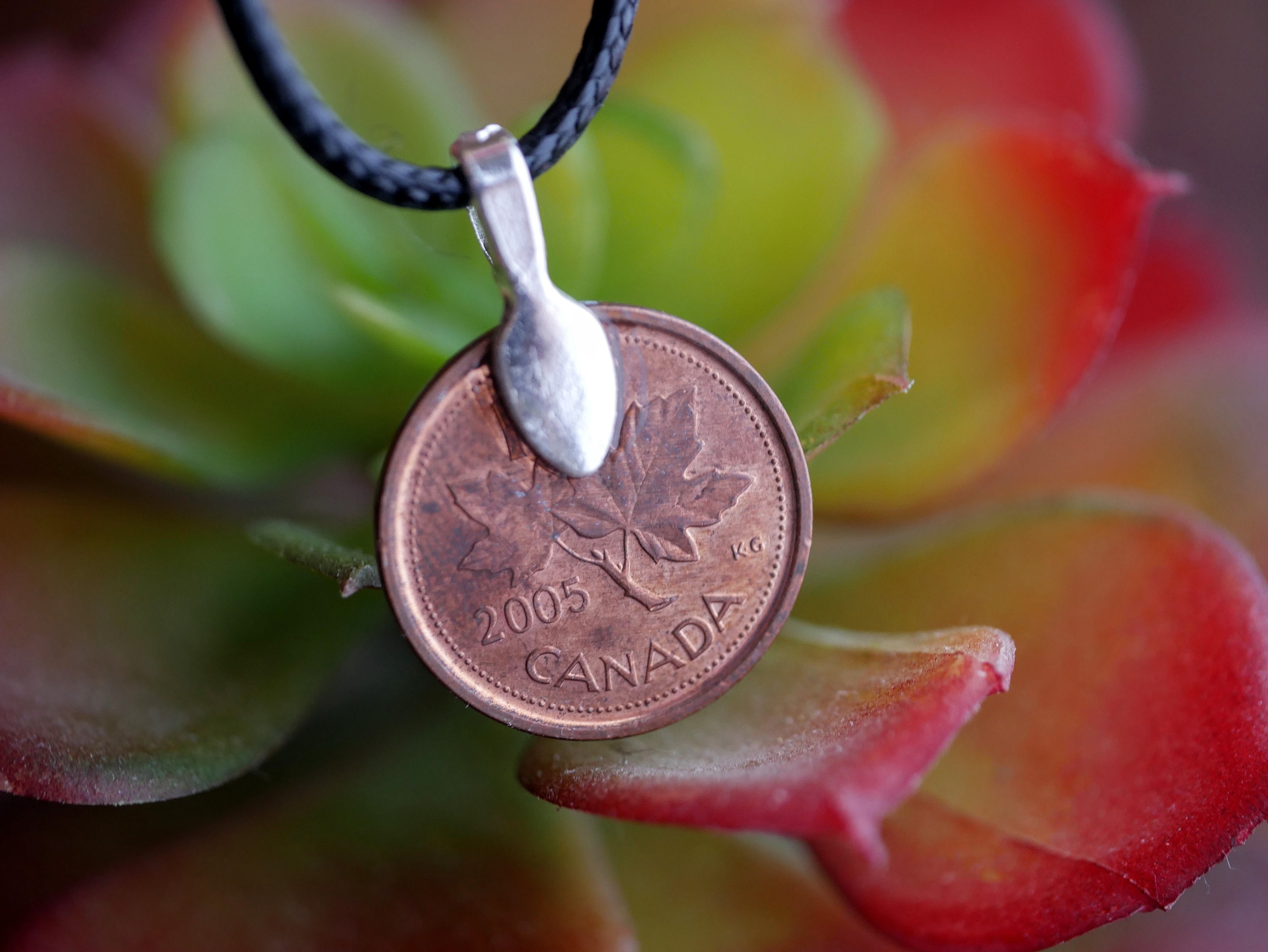 エリザベス女王 カナディアン ペニーコイン ネックレス - 20インチ ブラックコード - Etsy 日本