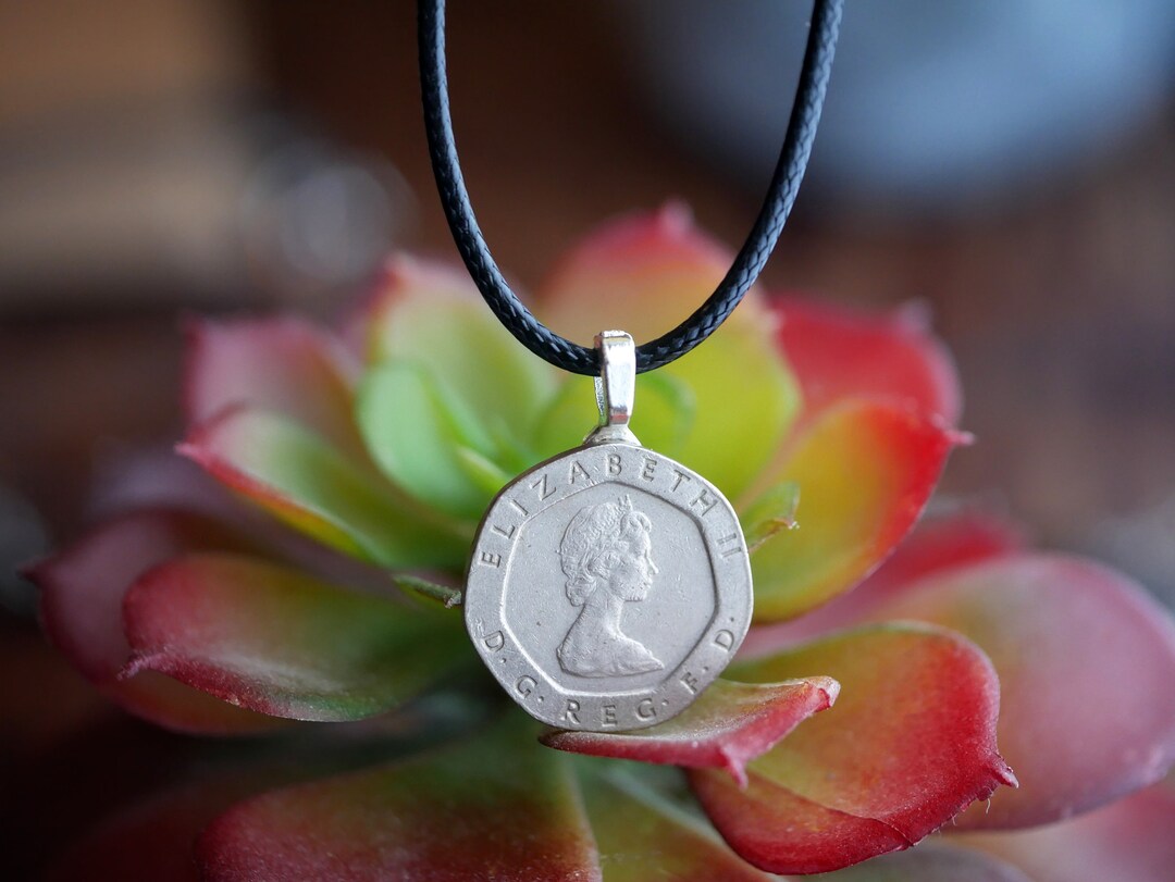 Young Queen Elizabeth Necklace British Coin Jewelry Genuine Etsy