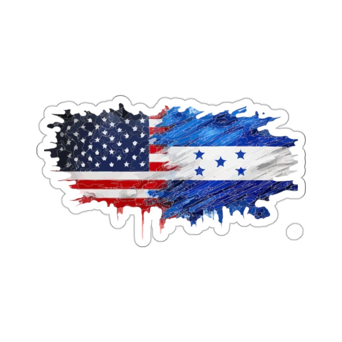 USA Honduras Flag Design Patriotic Kiss Cut Stickers American Honduran Gifts
