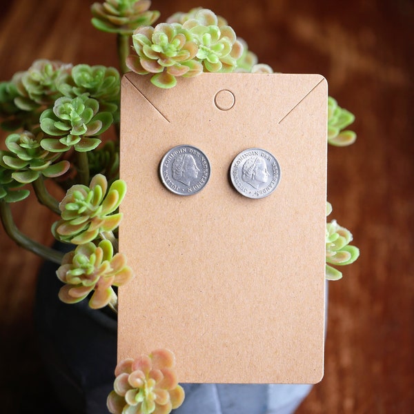 Netherlands Coin Earrings Made with Genuine Foreign Coins, European Queen Jewelry Gift from the Netherlands Culture Heritage Family History