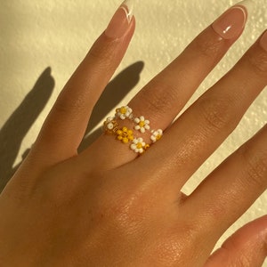 Daisy Ring Series | Glass Seed Bead Rings