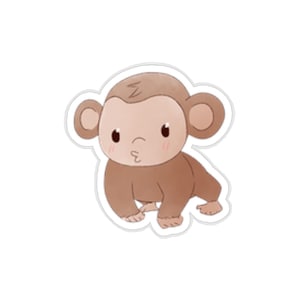 gestanste aapjes stickers, leuk laptopdecor, cadeau aap minnaar, dierenstickers, gunst kinderfeestje, speeltuinaccessoire
