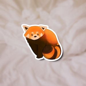 Pequeno Panda Vermelho ~ Adesivos Recortados, Adoráveis Decalques para Laptop, Presente para Amantes de Animais, Adesivos da Natureza para Diários, Acessórios Divertidos para Crianças