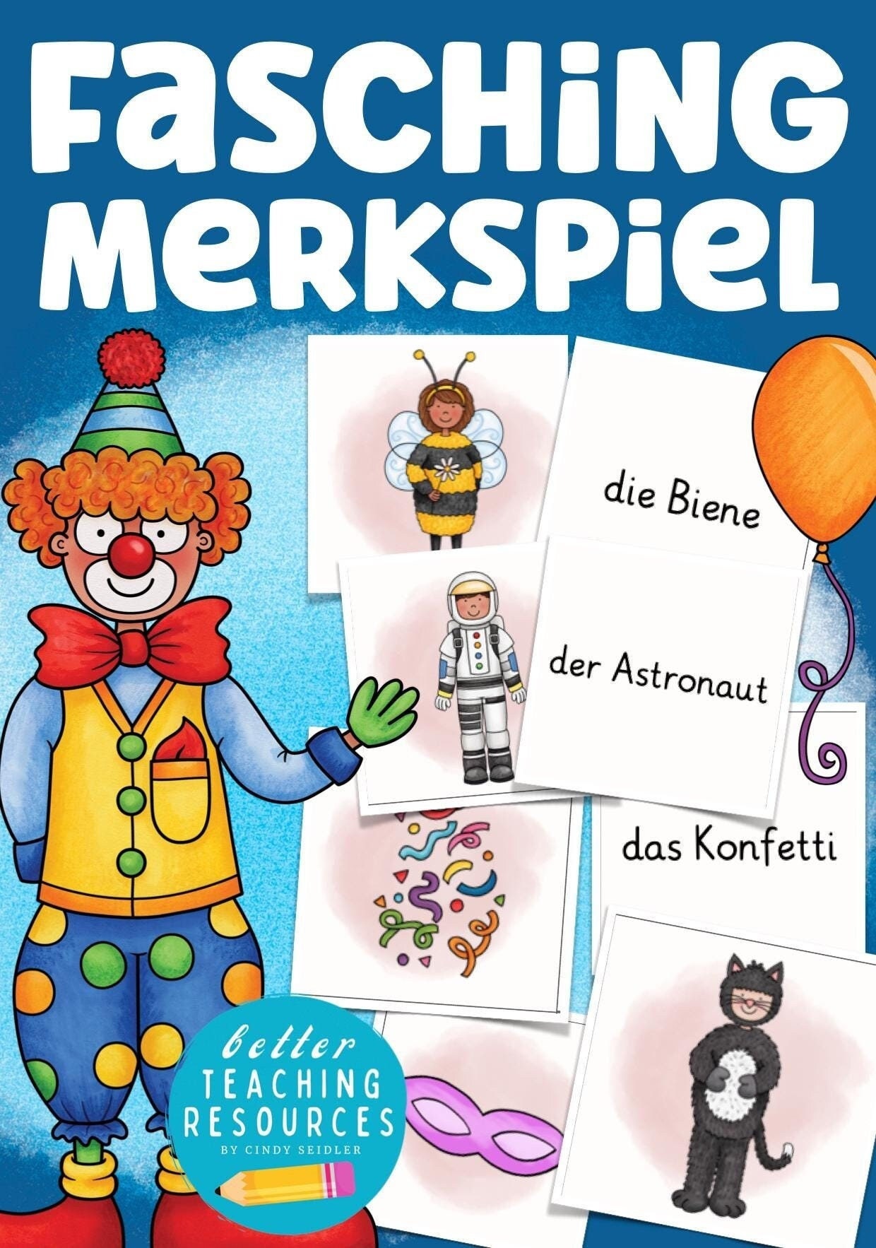 Carnival Vocabulary Game for Children German and German as a Second Language Carnival